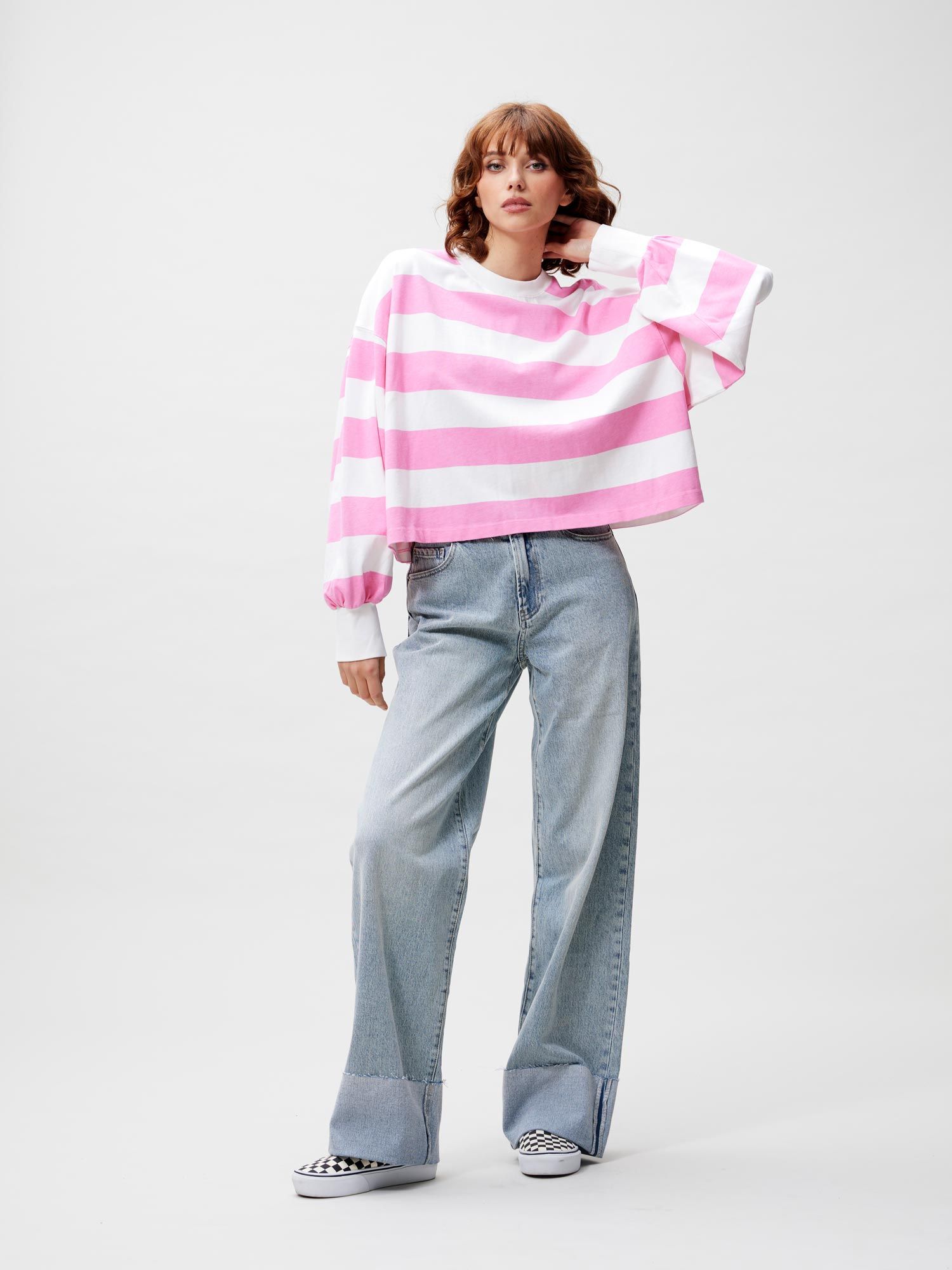 Oversized striped long sleeve