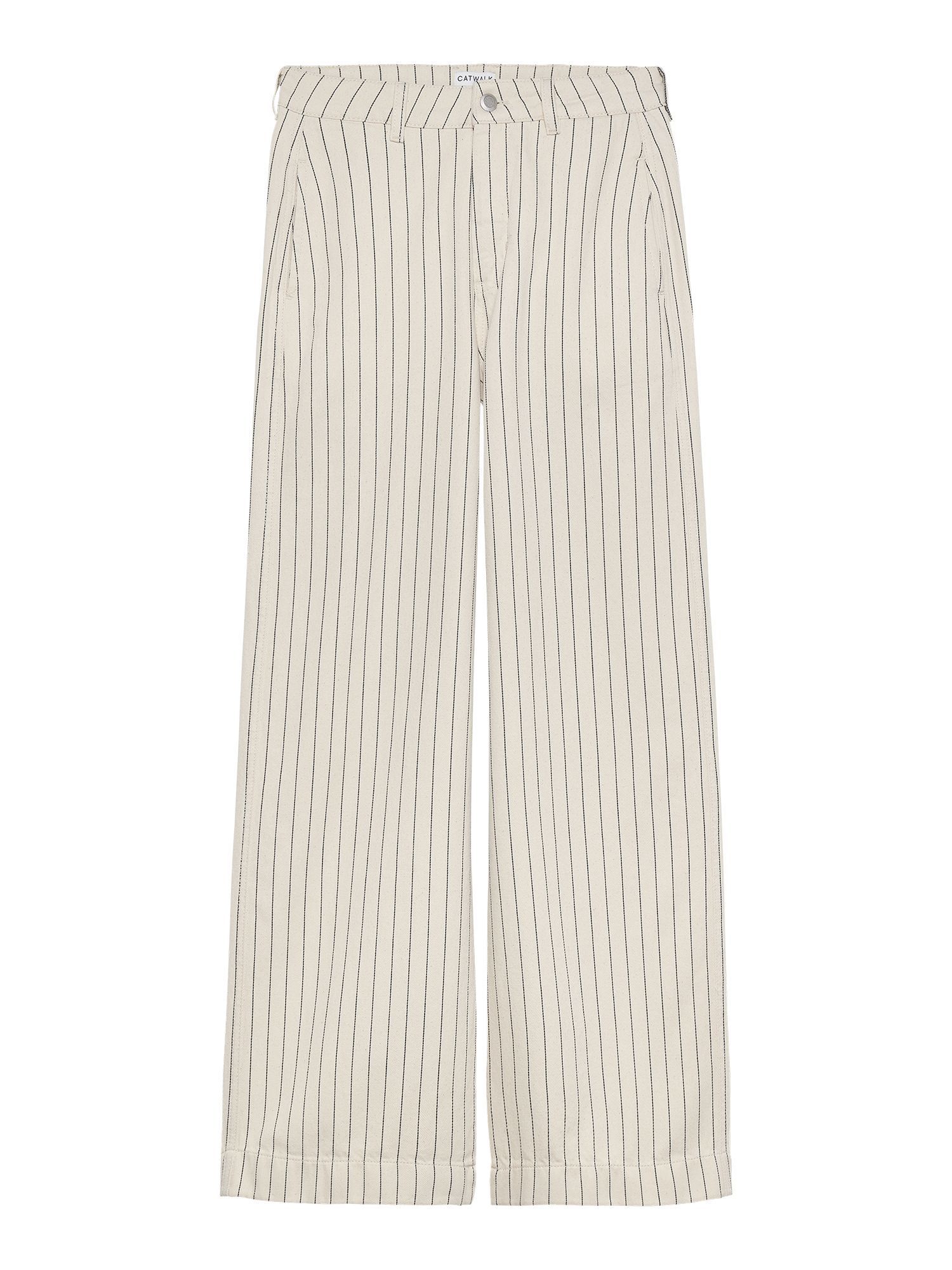 Wide leg striped jeans