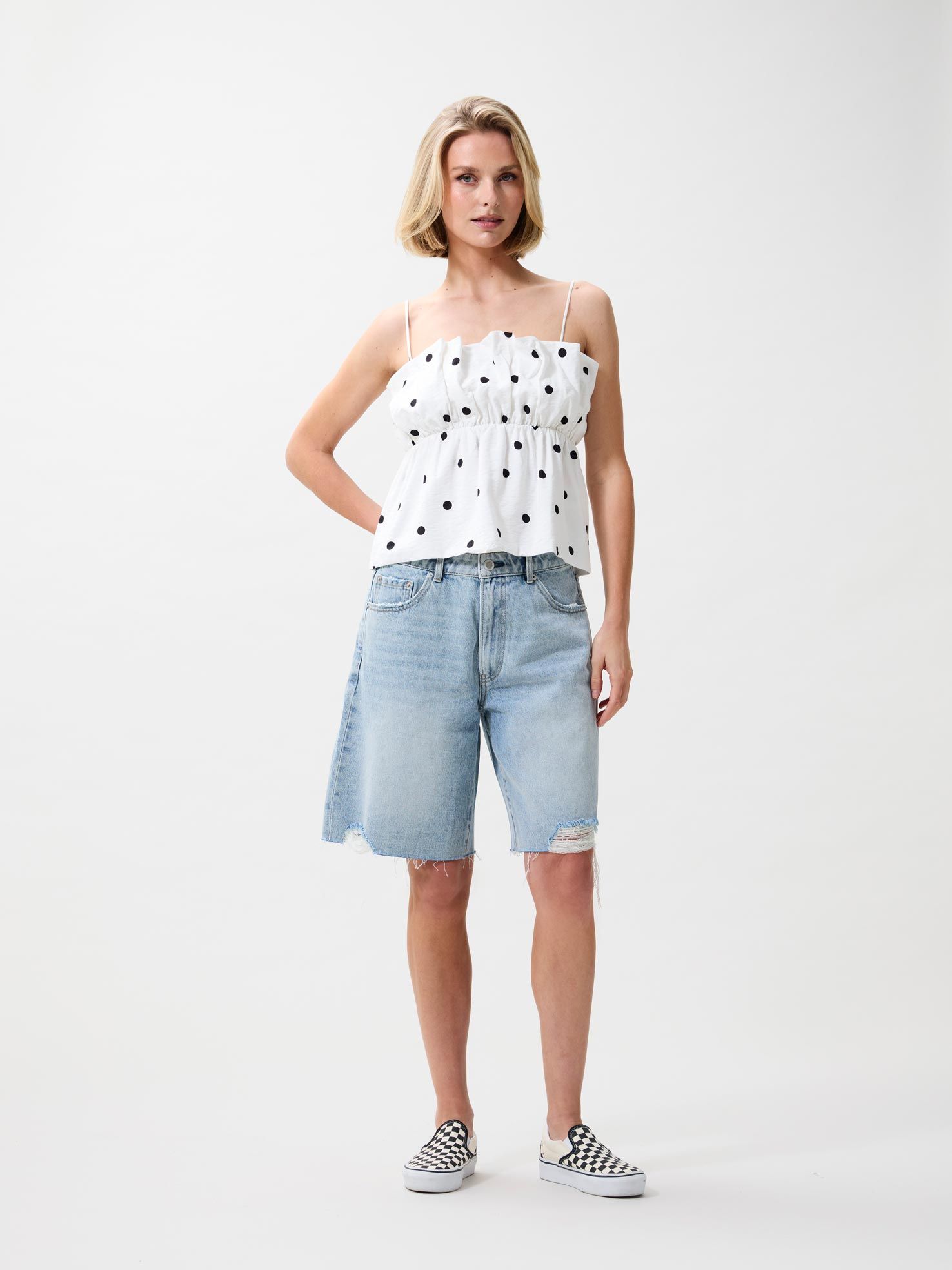 Dotted spaghetti top