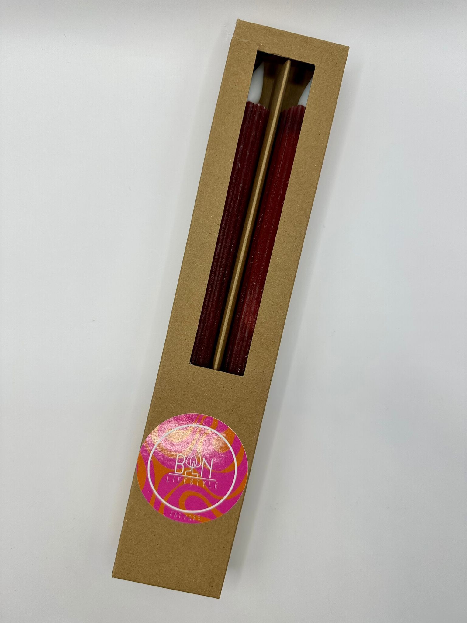 LED kaarsen - Rib Burgundy