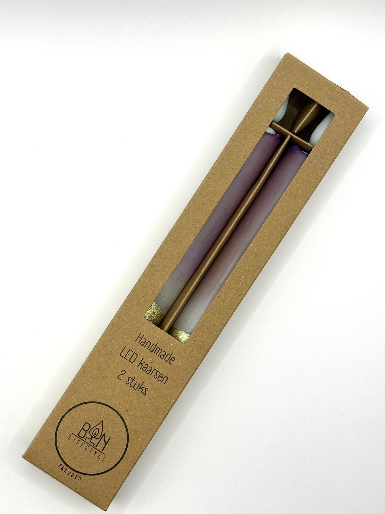 Led kaarsen - Paars/goud