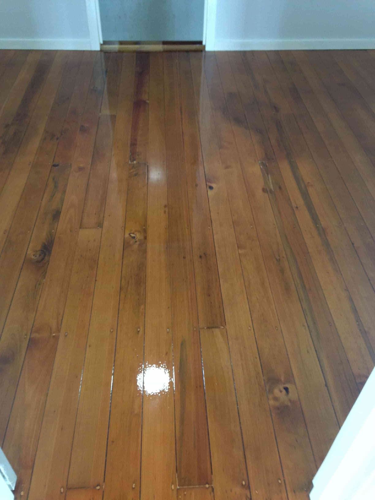Close photo of refurbished pine floor — Flooring In Sharon, QLD