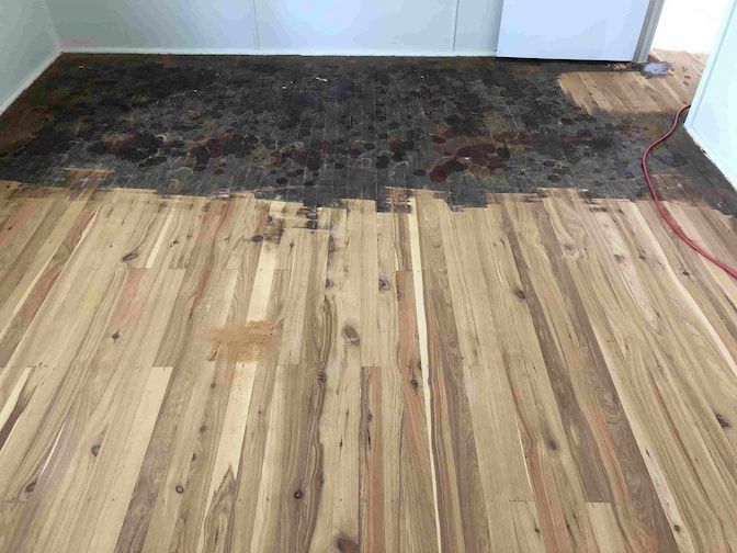 Refinishing a natural pine floor — Flooring In Sharon, QLD