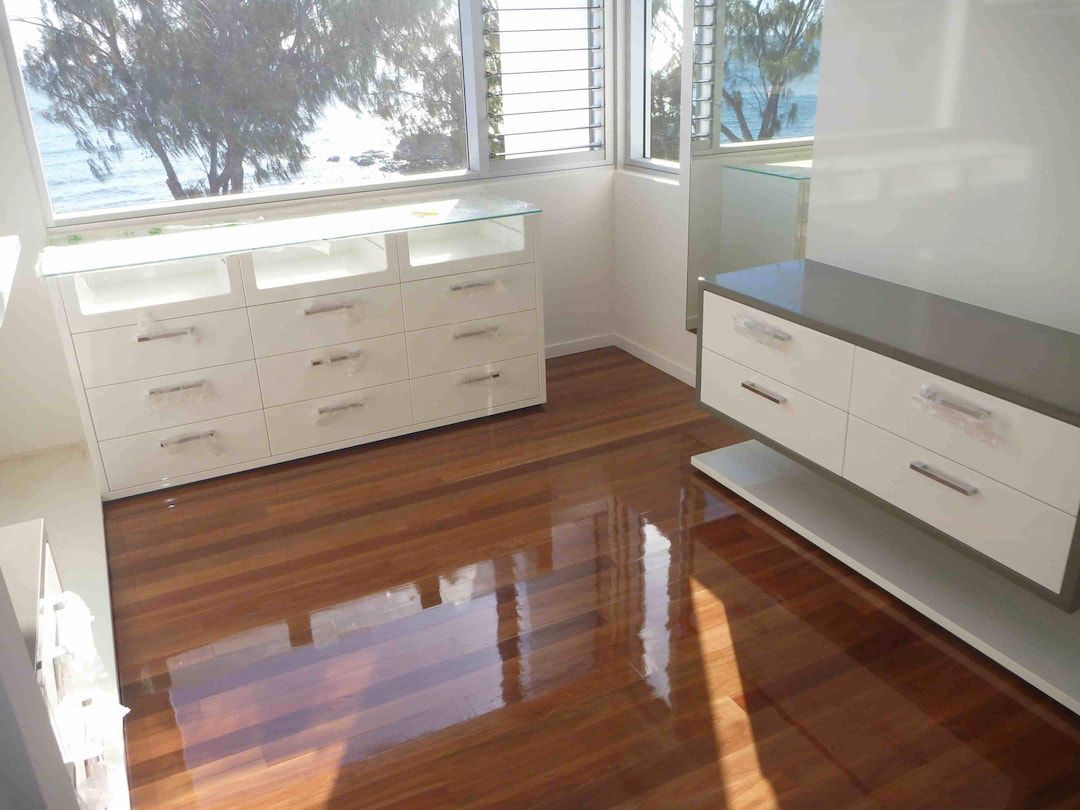 Clear brown timber flooring — Flooring In Sharon, QLD