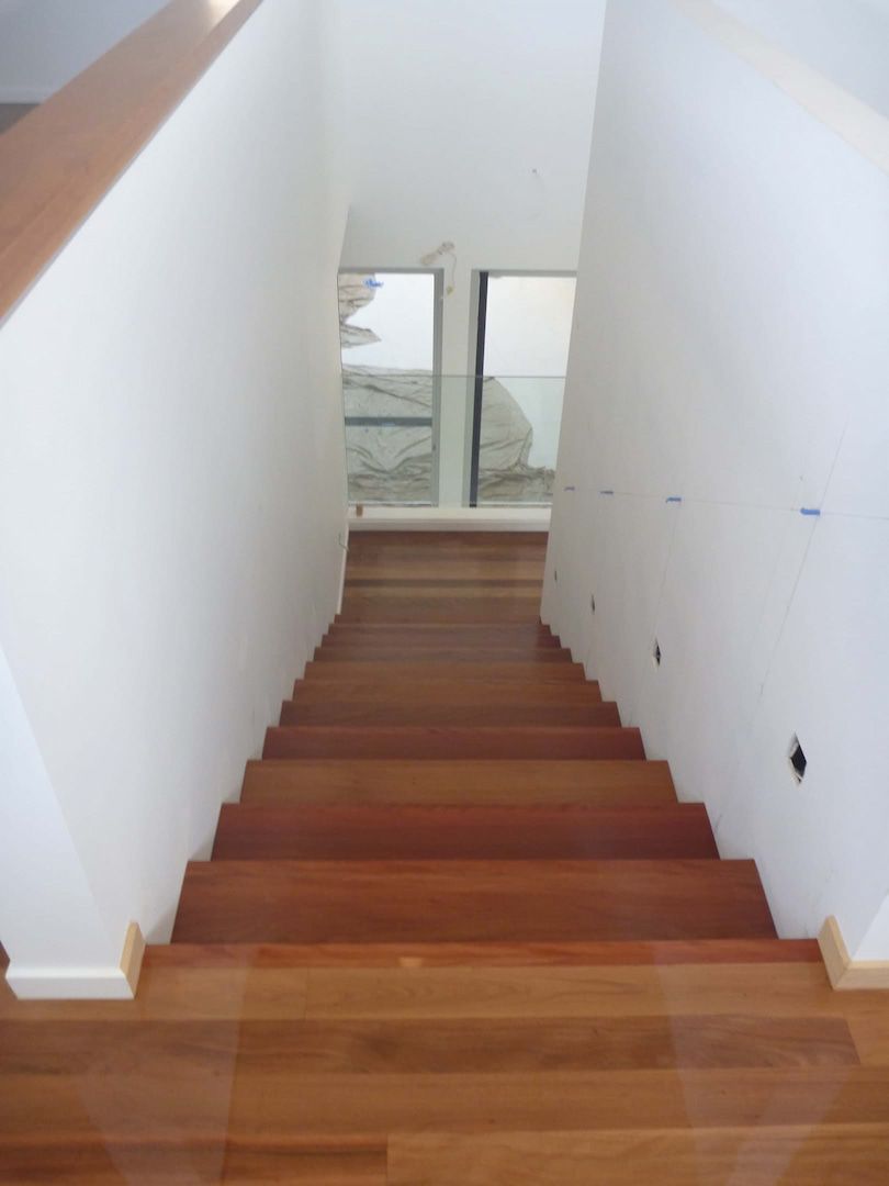 Modern wood stairs — Flooring In Sharon, QLD