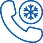 An icon of a phone with a snowflake on it.