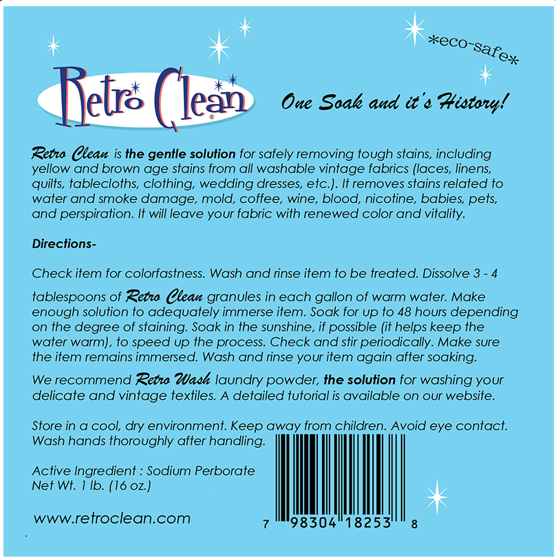 Retro Clean Soak Back Label