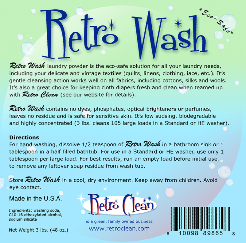 Retro Wash Laundry Back Label