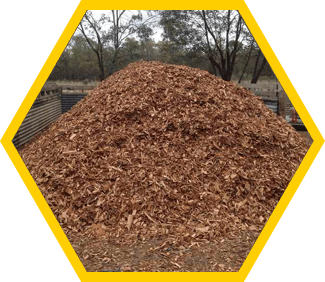 Brown woodchips in pile in Emerald