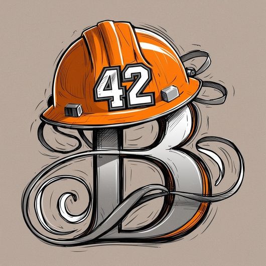 Logo for Vanguard Construction: Yellow house outline with tools, blue and yellow color scheme.