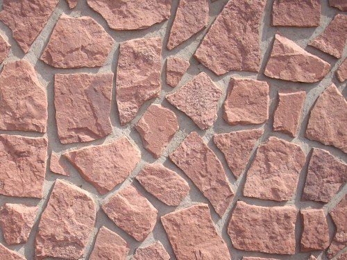 Roter SandsteinBruchstein Polygonalplatten Naturstein Verblender