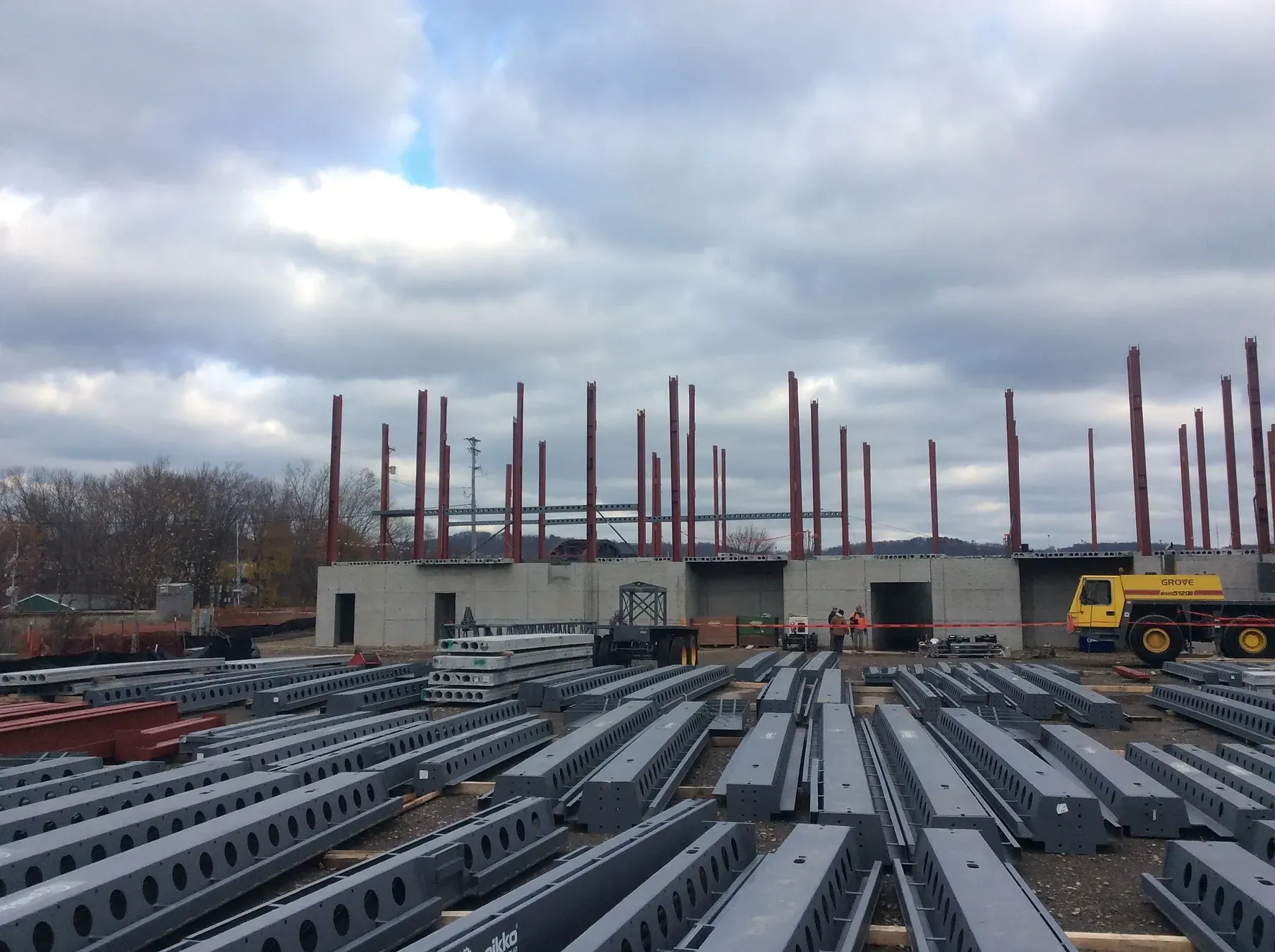 construction jobsite showing steel beams