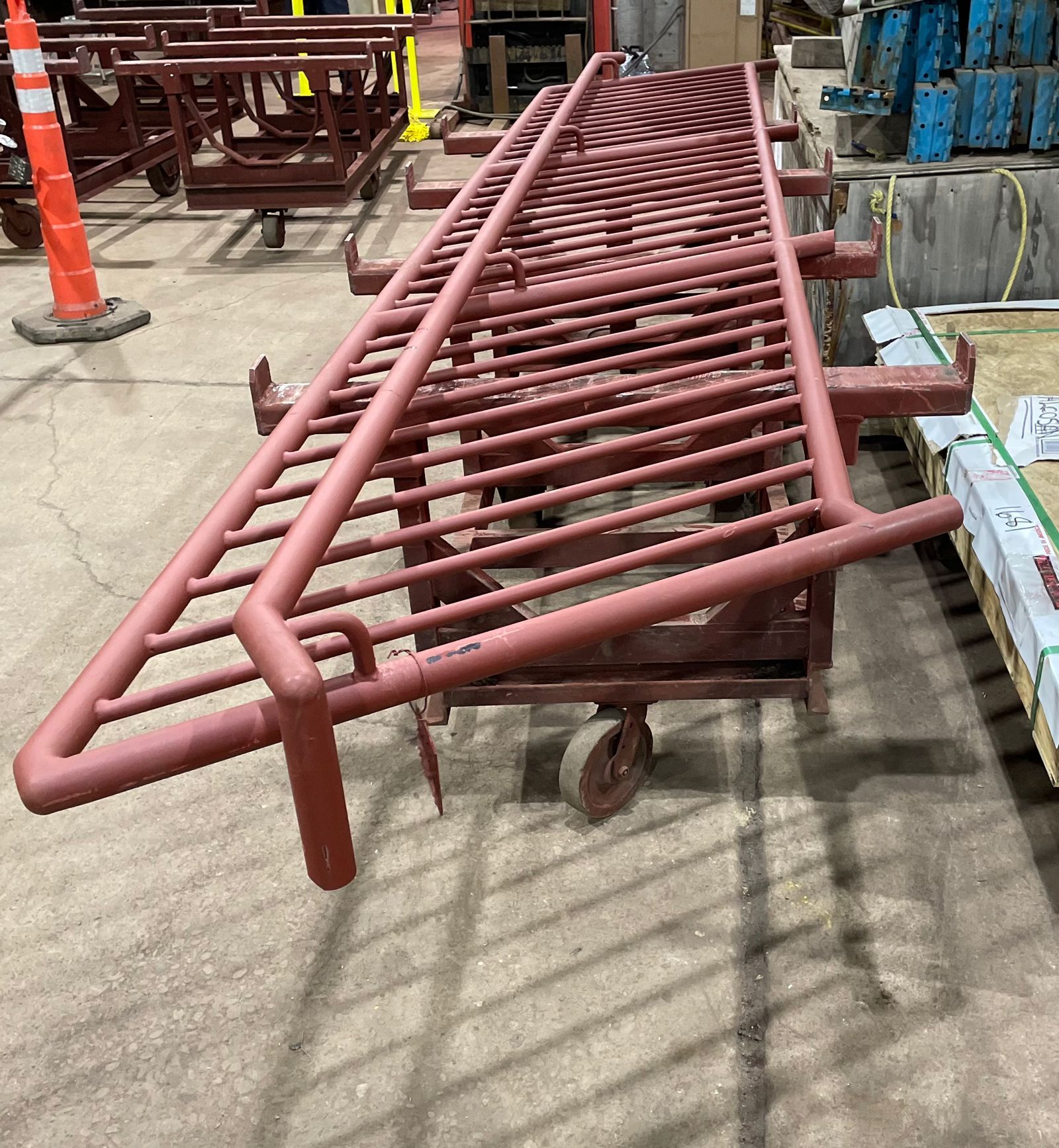 custom steel railing being build