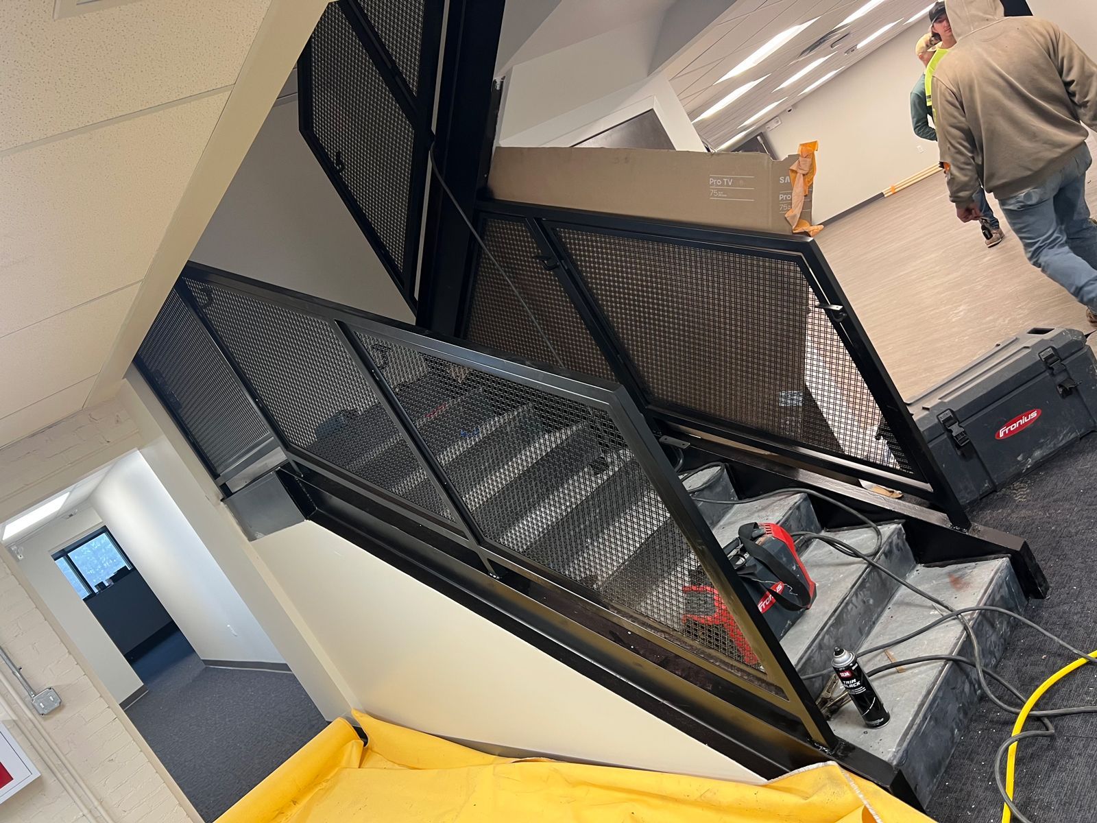 steel construction custom stairway railing