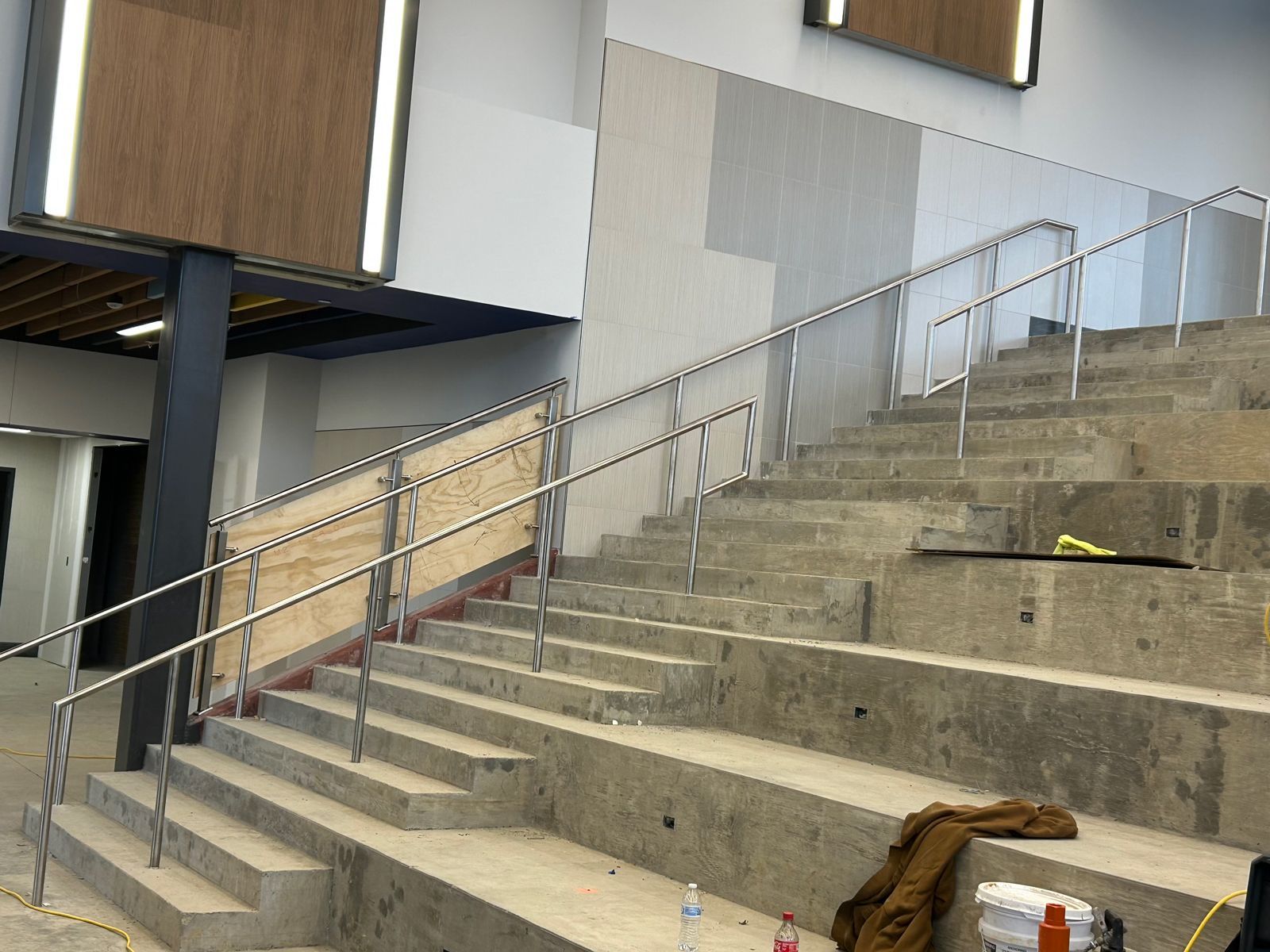 custom steel railing on staircase