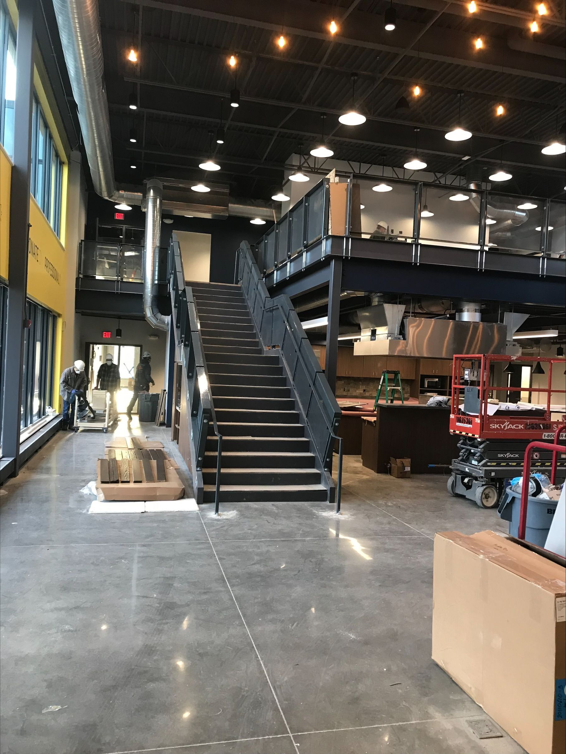 custom steel fabrication railing on staircase
