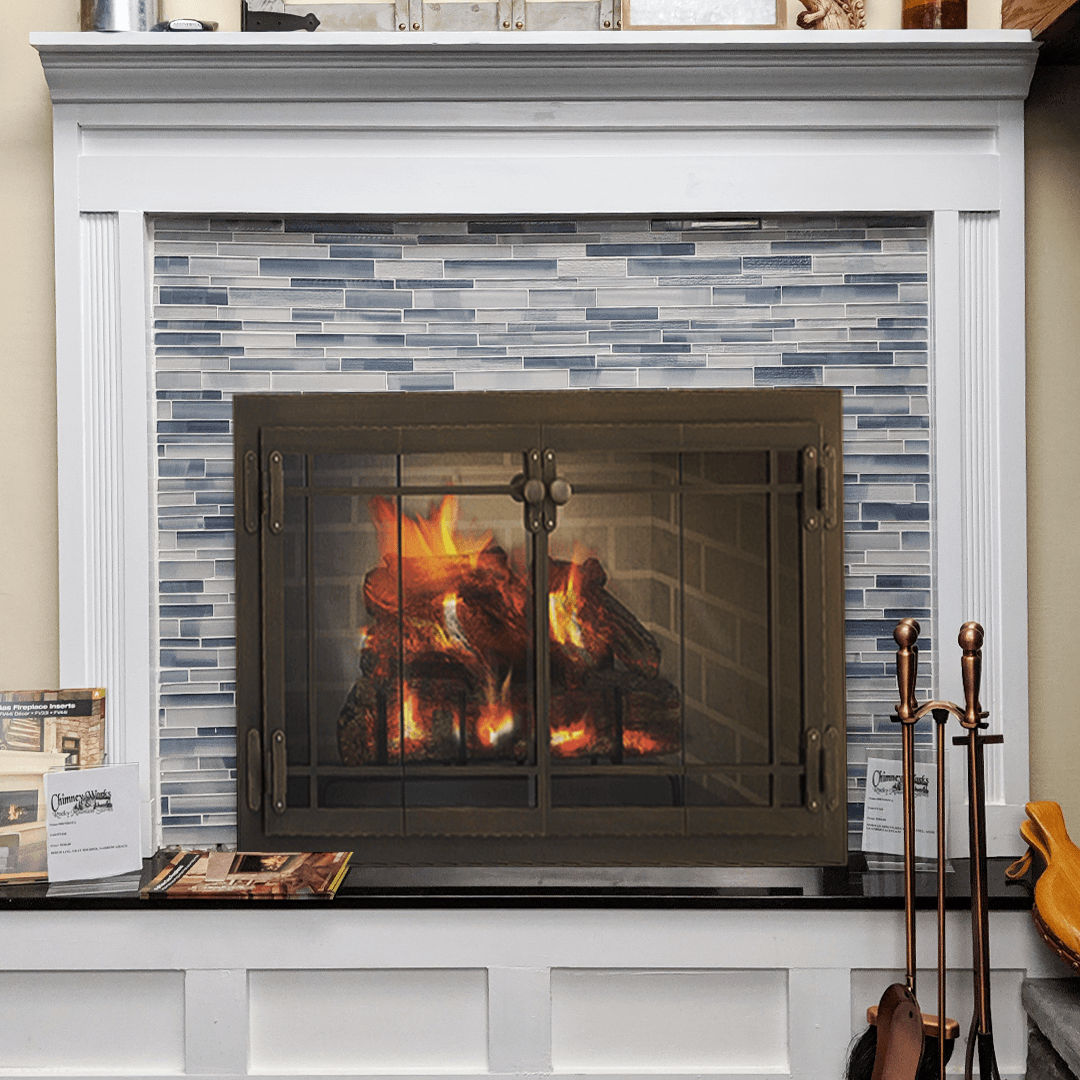 Craftsman Fireplace Glass