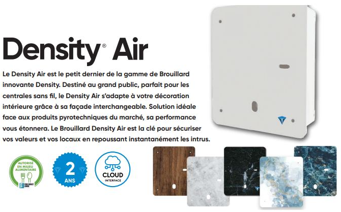 Système de sécurité White Density Air avec façades et logos interchangeables.