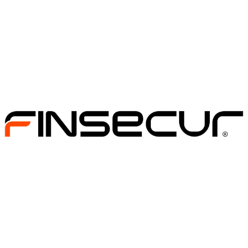 Le logo finsecure est noir et orange sur fond blanc.