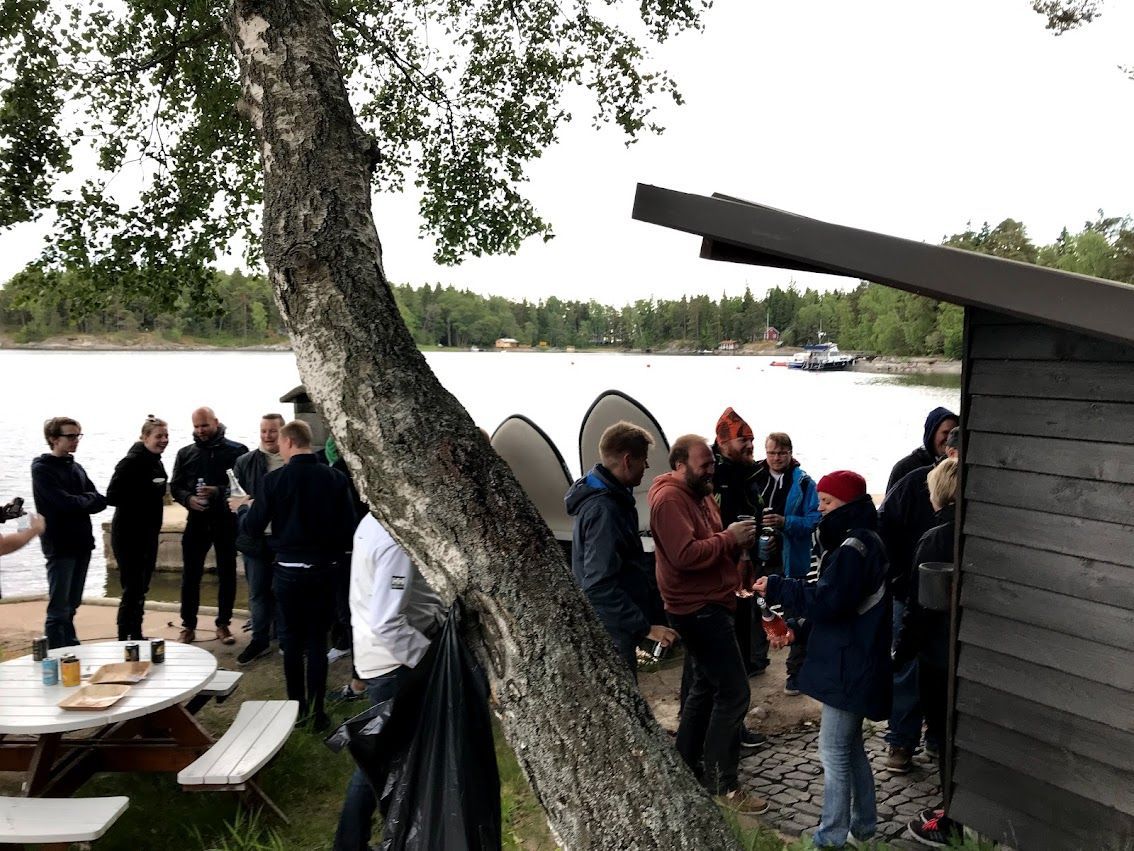 Company event at activity island in Helsinki