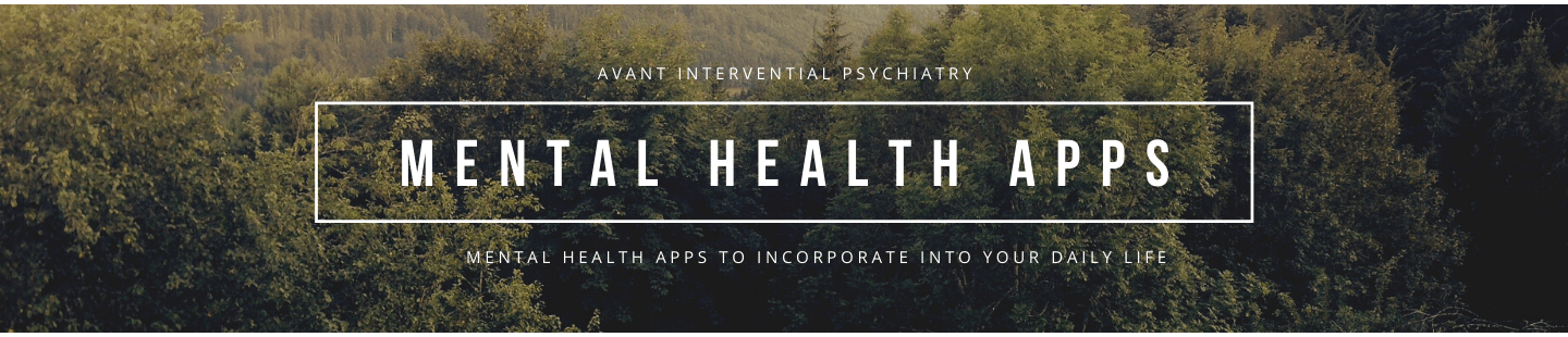 A banner for mental health apps with trees in the background