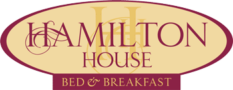 a logo for hamilton house bed and breakfast