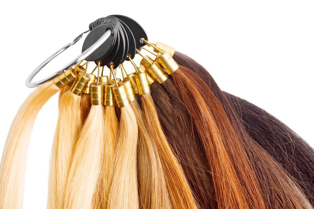 A Bunch of Different Colored Hair Extensions on a Ring — Xquisite Styles in Dapto, NSW