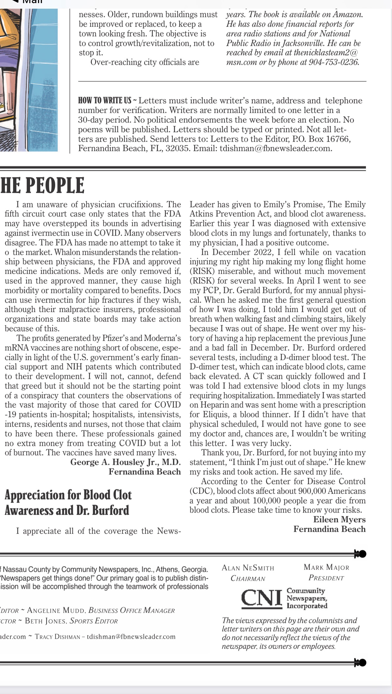 A page of a newspaper with a picture of a person on it.
