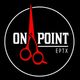 White circle logo with red scissors and &ldquo;ON POINT&rdquo; text on black background, plus &ldquo;EPTX&rdquo; in small type