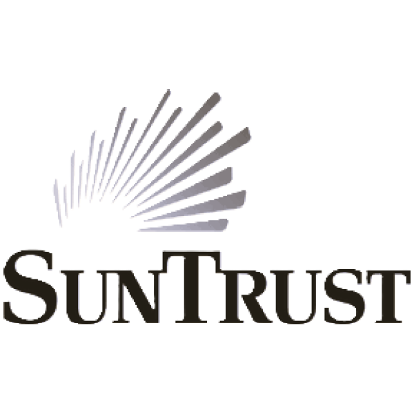 A sun trust logo with a sunburst in the middle