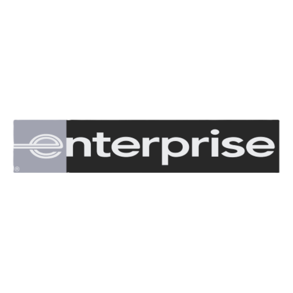 A black and white enterprise logo on a white background
