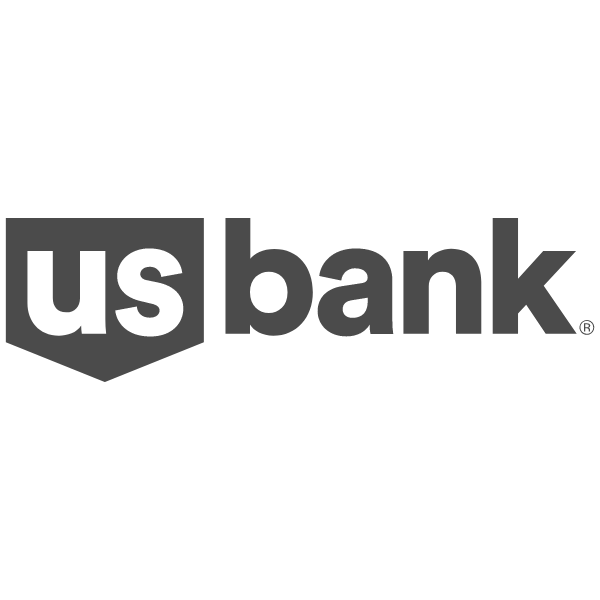 A black and white logo for us bank on a white background.