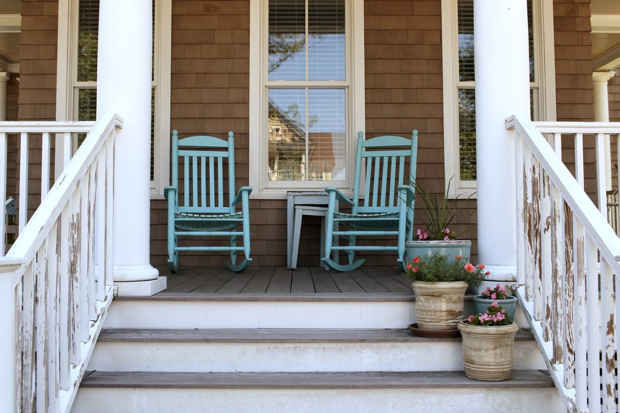 two chairs outside home