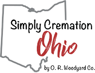 The logo for simply cremation ohio by o.r. woodyard co.