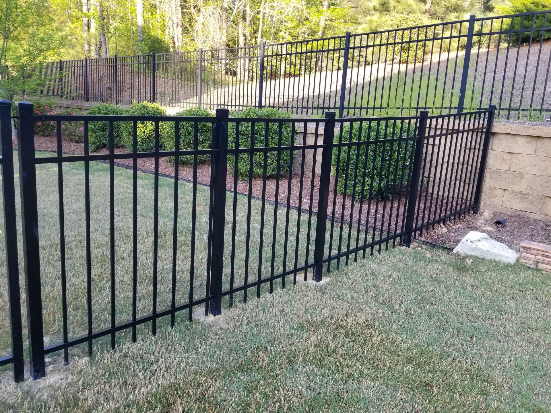a designed aluminum fence