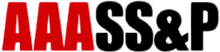 A red and black logo for aaa s & p