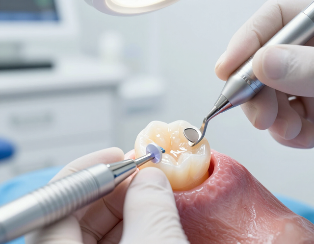 Restauración dental con resina