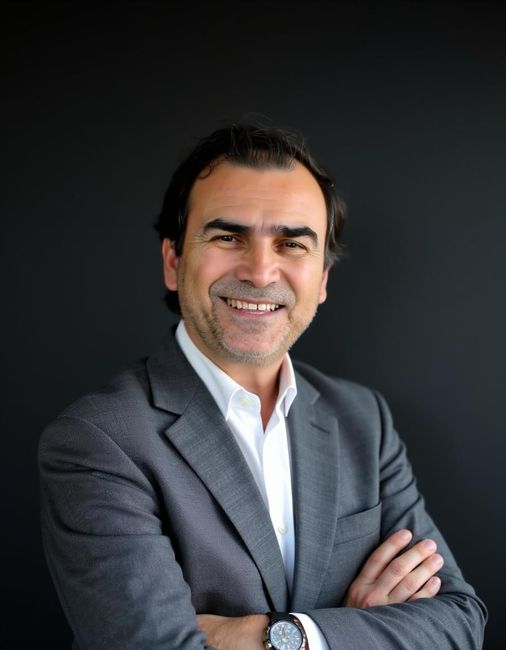 Dr. César Cota León revisando un plan de ortodoncia con un paciente