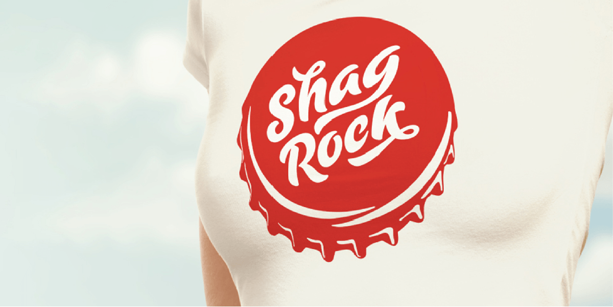 Shag Rock logo applied to a T Shirt