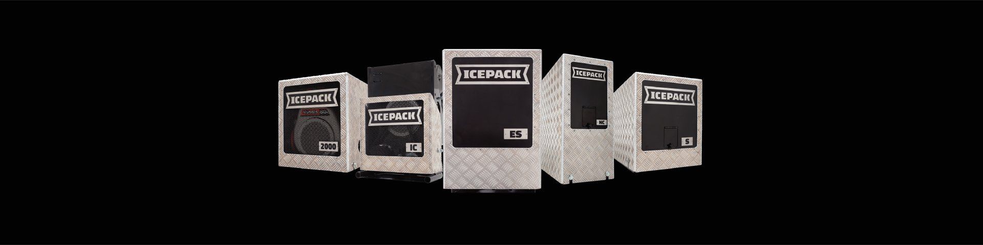 ICEPACK branded air conditioning units made by Haultech for truck sleeper cabins on a background