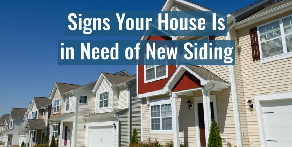A row of houses with the words `` signs your house is in need of new siding ''