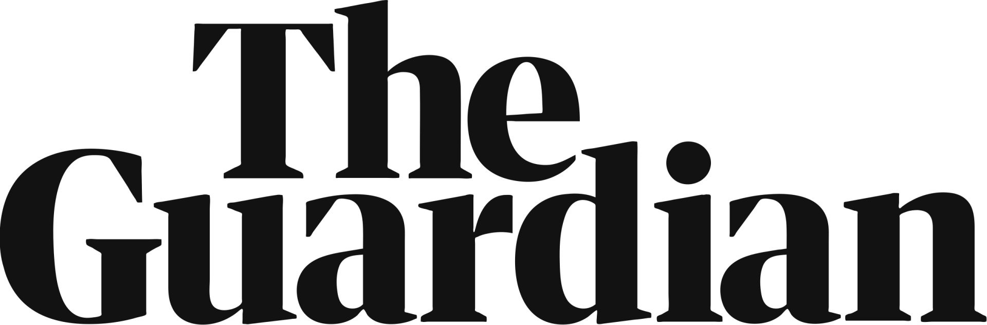 A black and white logo for the guardian newspaper.