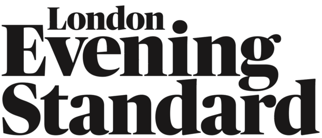 The logo for the london evening standard is black and white.