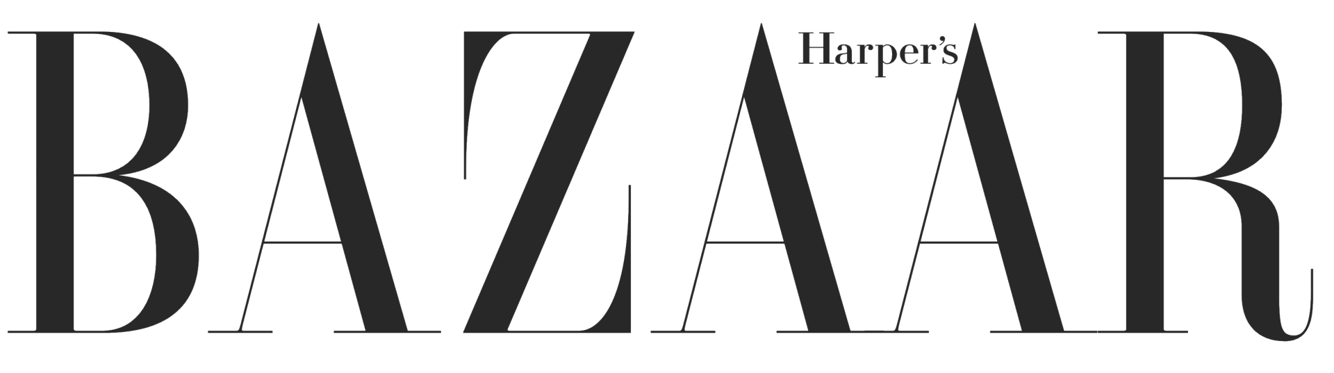 A black and white logo for harper 's bazaar magazine