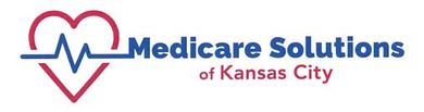 A logo for medicare solutions of kansas city with a heart and a heartbeat.