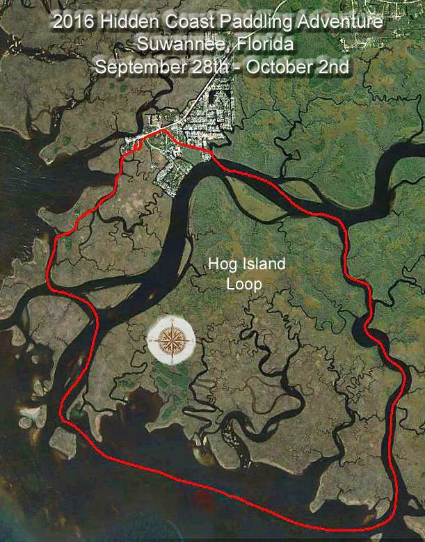 A map of the hidden coast paddling adventure in florida