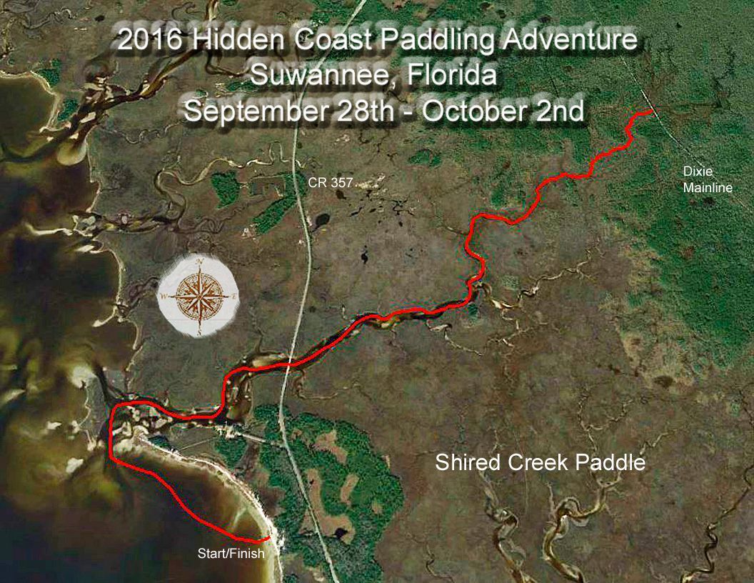 A map of the hidden coast paddling adventure in florida