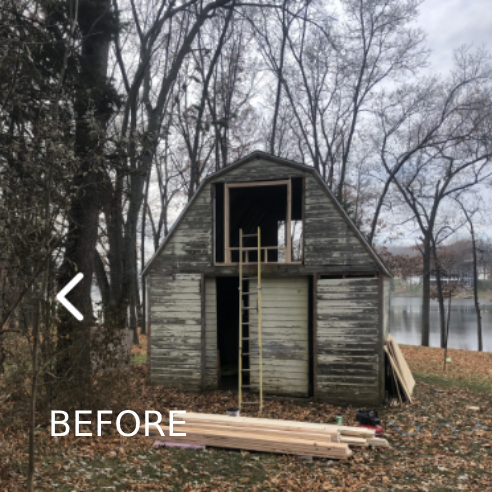 A picture of a barn before being remodeled