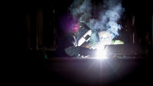 A welder welding