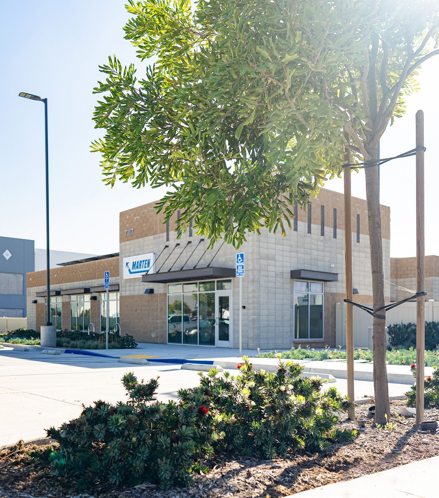 A building with a sign that says lotto on it